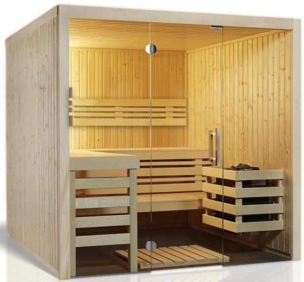 Elementsauna PANORAMA mit Glasfront